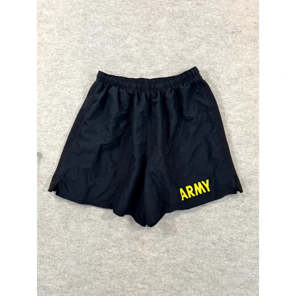 US Army Uniform Trunks Shorts Mens S Black Physical Fitness Drawstring Surfing